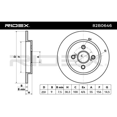 Bremsscheibe RIDEX 82B0646 82B0646 - foto 3