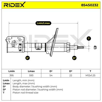 Stoßdämpfer RIDEX 854S0232 854S0232 - foto 5