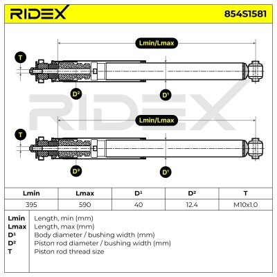 Stoßdämpfer RIDEX 854S1581 854S1581 - foto 7