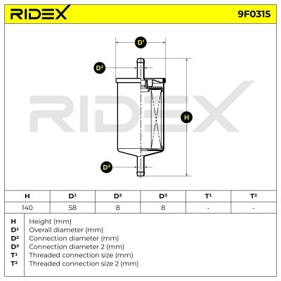 Kraftstofffilter RIDEX 9F0315 9F0315 - foto 5