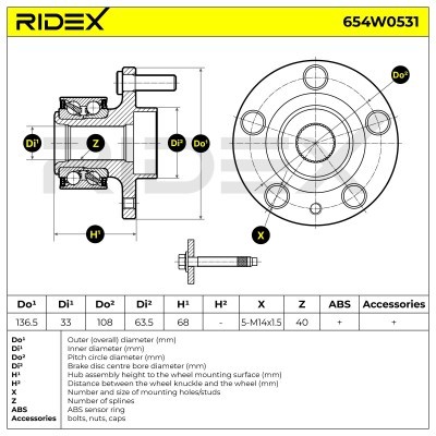 Radlager RIDEX 654W0531 654W0531 - foto 7