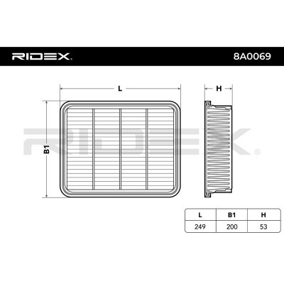 Luftfilter RIDEX 8A0069 8A0069 - foto 6