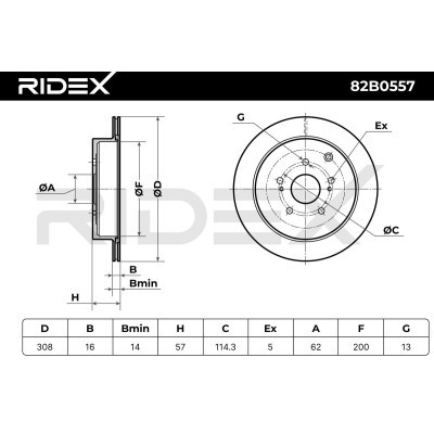 Bremsscheibe RIDEX 82B0557 82B0557 - foto 4