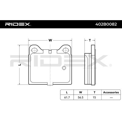 Bremsbeläge Satz RIDEX 402B0082 402B0082 - foto 3
