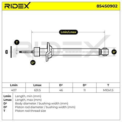 Stoßdämpfer RIDEX 854S0902 854S0902 - foto 8
