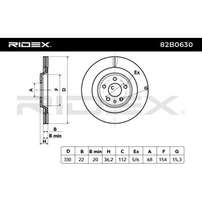 Bremsscheibe RIDEX 82B0630 82B0630 - foto 4