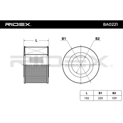Luftfilter RIDEX 8A0221 8A0221 - foto 5