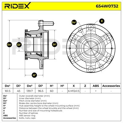 Radlager RIDEX 654W0732 654W0732 - foto 5