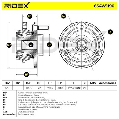 Radlager RIDEX 654W1216 654W1216 - foto 5