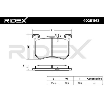 Bremsbeläge Satz RIDEX 402B1163 402B1163 - foto 6