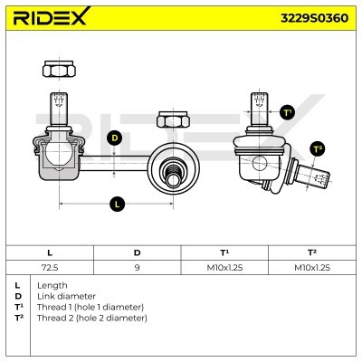 Stabilisator Stange RIDEX 3229S0360 3229S0360 - foto 7