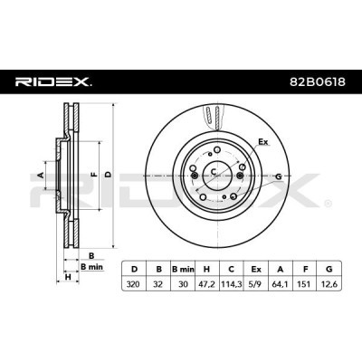 Bremsscheibe RIDEX 82B0618 82B0618 - foto 3