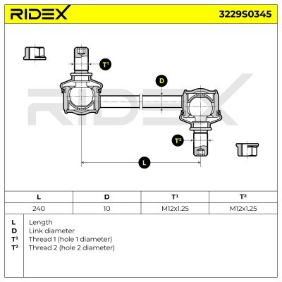 Stabilisator Stange RIDEX 3229S0345 3229S0345 - foto 8
