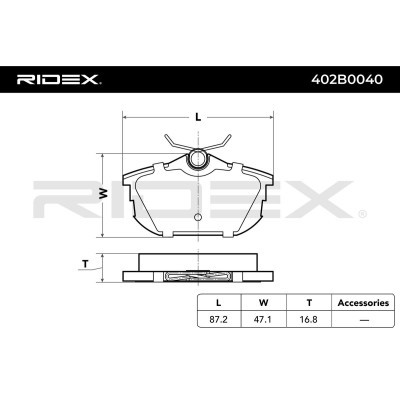 Bremsbeläge Satz RIDEX 402B0040 402B0040 - foto 3
