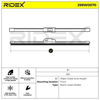 Wischblatt RIDEX 298W0070 298W0070 - foto 6