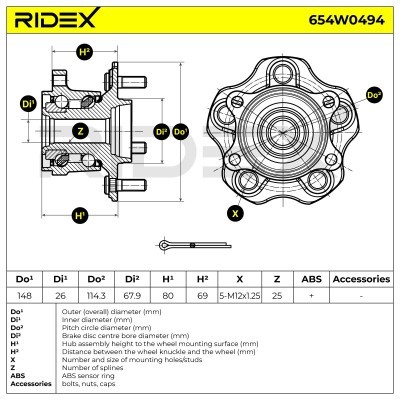 Radlager RIDEX 654W0494 654W0494 - foto 5