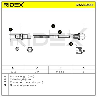 Lambdasonde RIDEX 3922L0355 3922L0355 - foto 6