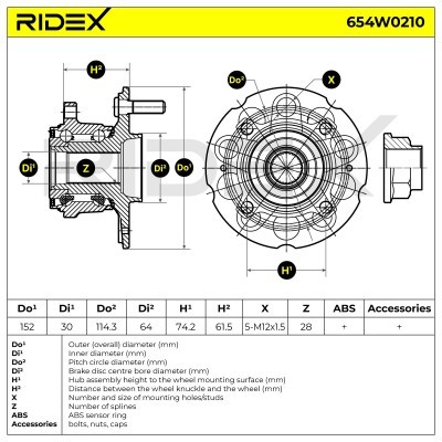 Radlager RIDEX 654W0210 654W0210 - foto 6
