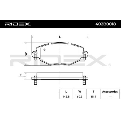 Bremsbeläge Satz RIDEX 402B0018 402B0018 - foto 3