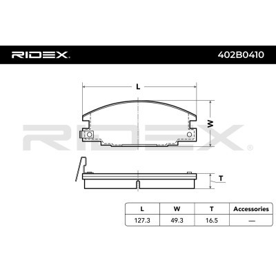 Bremsbeläge Satz RIDEX 402B0410 402B0410 - foto 3