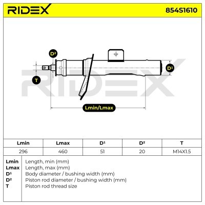 Stoßdämpfer RIDEX 854S1610 854S1610 - foto 5