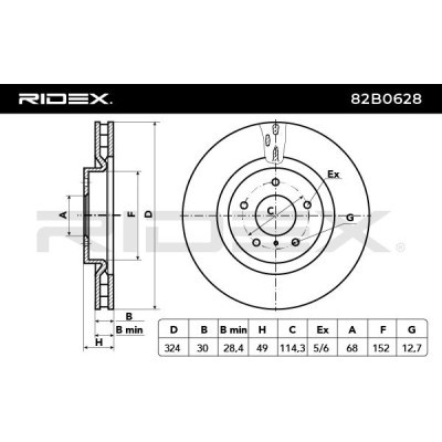 Bremsscheibe RIDEX 82B0628 82B0628 - foto 6
