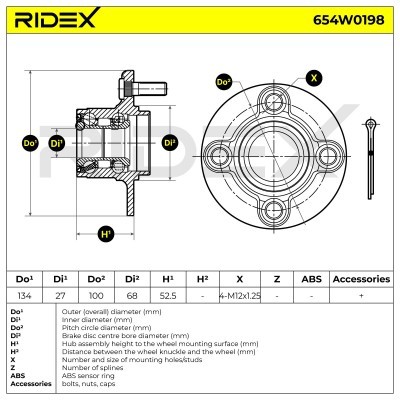 Radlager RIDEX 654W0198 654W0198 - foto 4