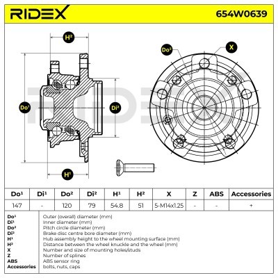 Radlager RIDEX 654W0639 654W0639 - foto 5
