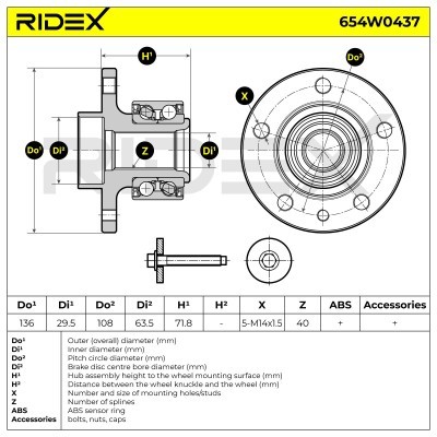 Radlager RIDEX 654W0437 654W0437 - foto 5