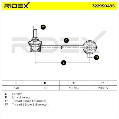 Stabilisator Stange RIDEX 3229S0495 3229S0495 - foto 7