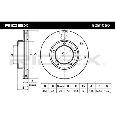 Bremsscheibe RIDEX 82B1060 82B1060 - foto 3