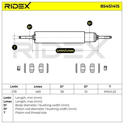 Stoßdämpfer RIDEX 854S1415 854S1415 - foto 6