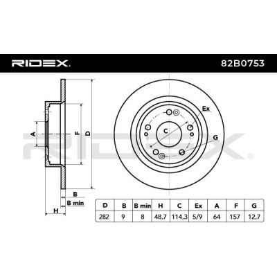 Bremsscheibe RIDEX 82B0753 82B0753 - foto 3