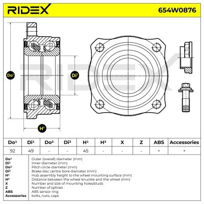 Radlager RIDEX 654W0876 654W0876 - foto 4