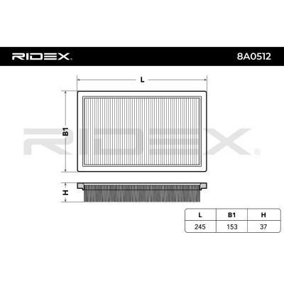 Luftfilter RIDEX 8A0512 8A0512 - foto 4