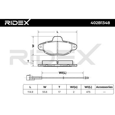 Bremsbeläge Satz RIDEX 402B1348 402B1348 - foto 6