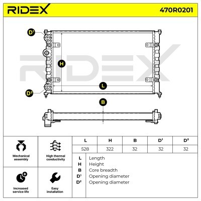 Kühler, Motorkühlung RIDEX 470R0201 470R0201 - foto 5