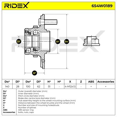 Radlager RIDEX 654W0189 654W0189 - foto 5
