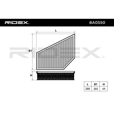 Luftfilter RIDEX 8A0550 8A0550 - foto 6