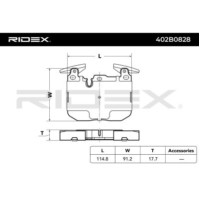 Bremsbeläge Satz RIDEX 402B0828 402B0828 - foto 3