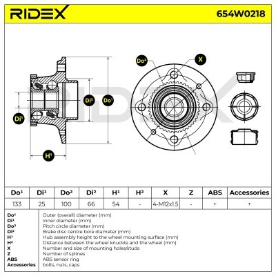 Radlager RIDEX 654W0218 654W0218 - foto 5