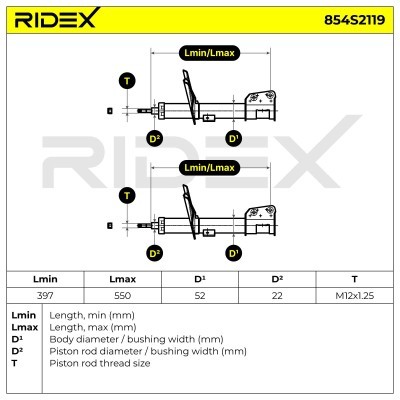 Stoßdämpfer RIDEX 854S2119 854S2119 - foto 5