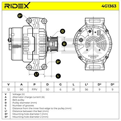 Generator RIDEX 4G1363 4G1363 - foto 8