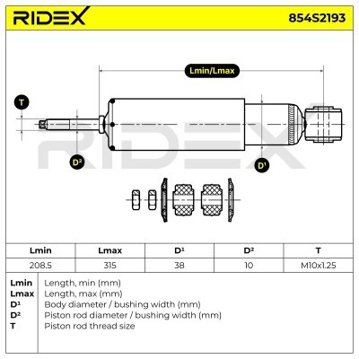 Stoßdämpfer RIDEX 854S2193 854S2193 - foto 8