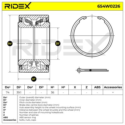 Radlager RIDEX 654W0226 654W0226 - foto 3