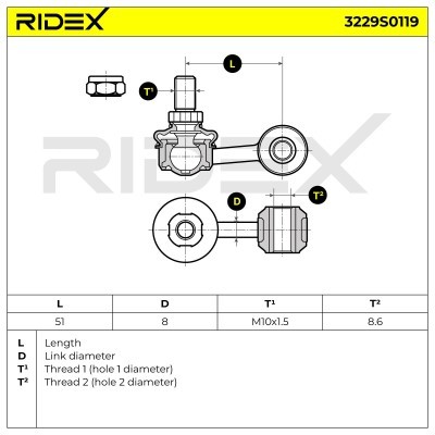 Stabilisator Stange RIDEX 3229S0119 3229S0119 - foto 6