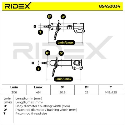 Stoßdämpfer RIDEX 854S2034 854S2034 - foto 5
