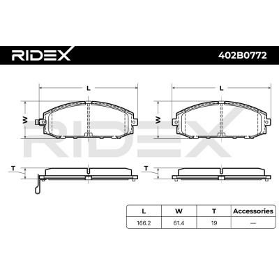 Bremsbeläge Satz RIDEX 402B0772 402B0772 - foto 8