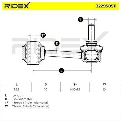 Stabilisator Stange RIDEX 3229S0511 3229S0511 - foto 6