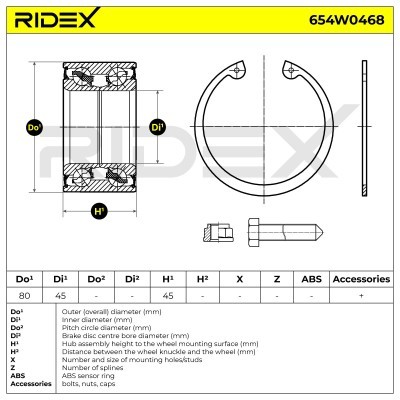 Radlager RIDEX 654W0468 654W0468 - foto 3